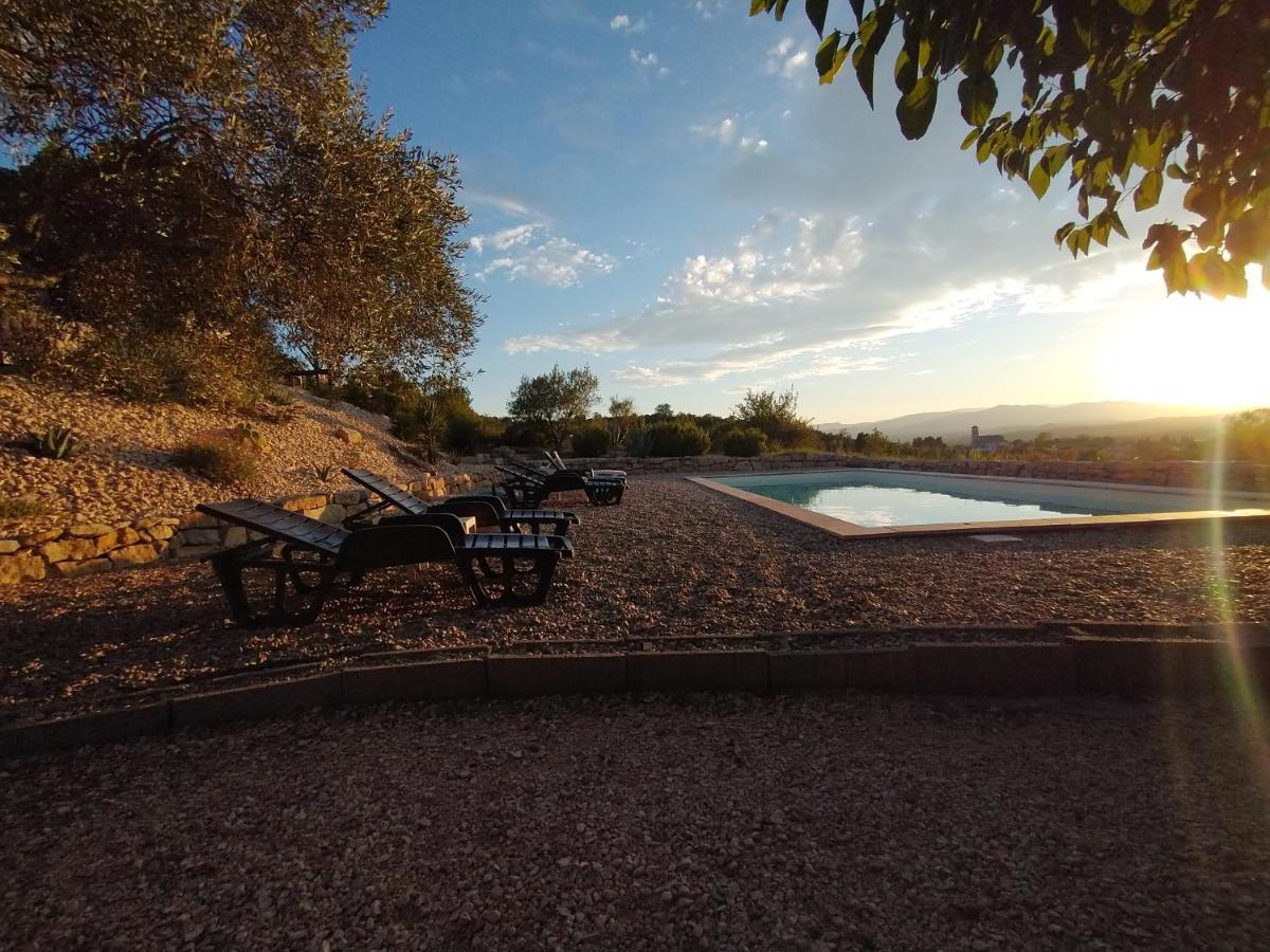 Les Agaves Piscine Panoramique Vue Exceptionnelle Bed & Breakfast Grospierres Exterior foto