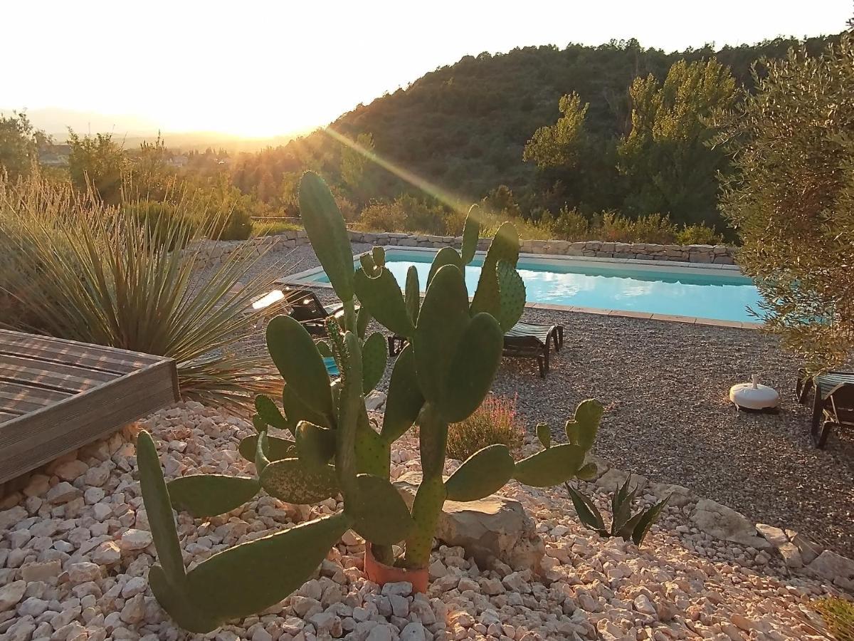 Les Agaves Piscine Panoramique Vue Exceptionnelle Bed & Breakfast Grospierres Exterior foto