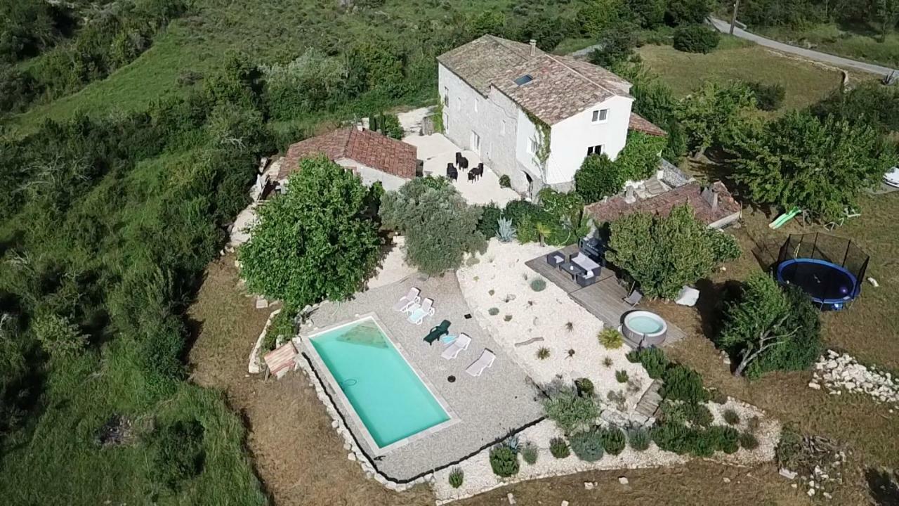 Les Agaves Piscine Panoramique Vue Exceptionnelle Bed & Breakfast Grospierres Exterior foto